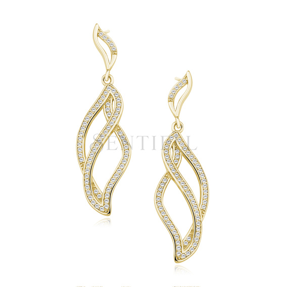 Silver (925) gold-plated earrings with zirconia