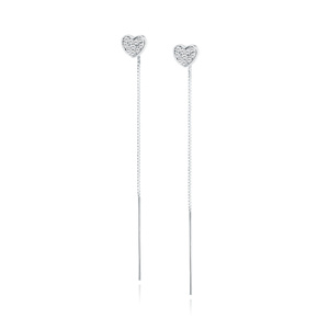 Silver (925) hearts earrings with zirconias