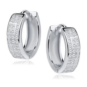 Silver (925) earrings hoop with zirconia