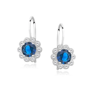 Silver (925) Earrings sapphire colored zirconia