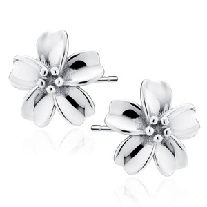 Silver (925) earrings flowers