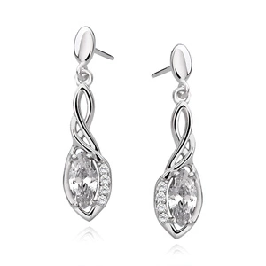 Silver (925) earrings with white zirconia