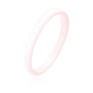 Pink faceted ceramic ring 3mm