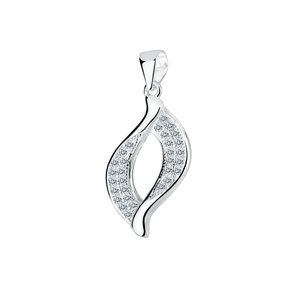 Silver (925) impressive pendant with white zirconias