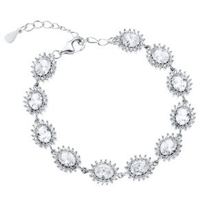 Silver (925) fashionable bracelet white zirconia