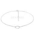 Silver (925) choker necklace with circle