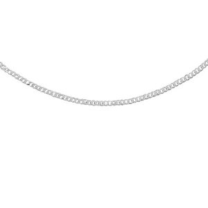 Silver (925) diamond-cut chain - curb extra flat Ø 050 rhodium-plated