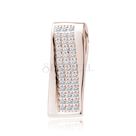 Silver (925) rose gold-plated pendant with zirconia