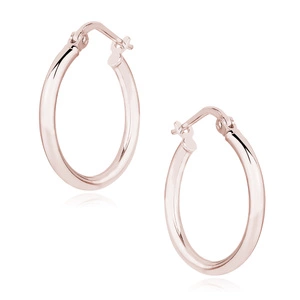 Silver (925) earrings hoops - rose gold-plated and highly polished