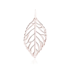 Silver (925) rose gold-plated leaf pendant