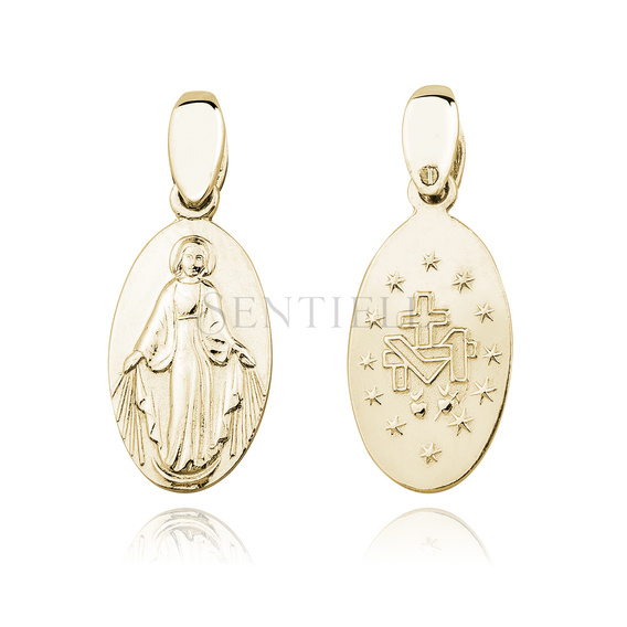 Silver (925) gold-plated doublesided pendant - Miraculous Virgin Mary / Blessed Virgin Mary 