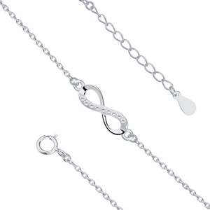 Silver (925) bracelet Infinity with zirconia rhodium-plated