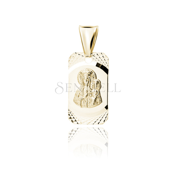 Silver (925) gold-plated pendant diamond cut - Blessed Virgin Mary / Black Madonna of Czestochowa