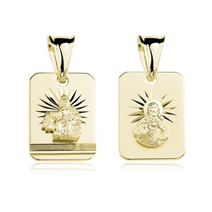 Silver (925) gold-plated pendant Jesus Christ / Scapular Mary