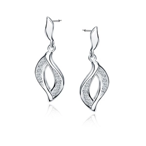 Silver (925) impressive earrings with white zirconias