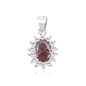 Silver (925) pendant with elegant ruby zirconia