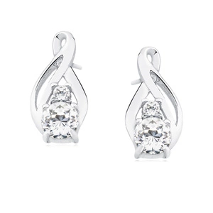 Silver (925) earrings with white zirconia