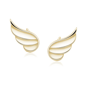 Silver (925) earrings - gold-plated wings