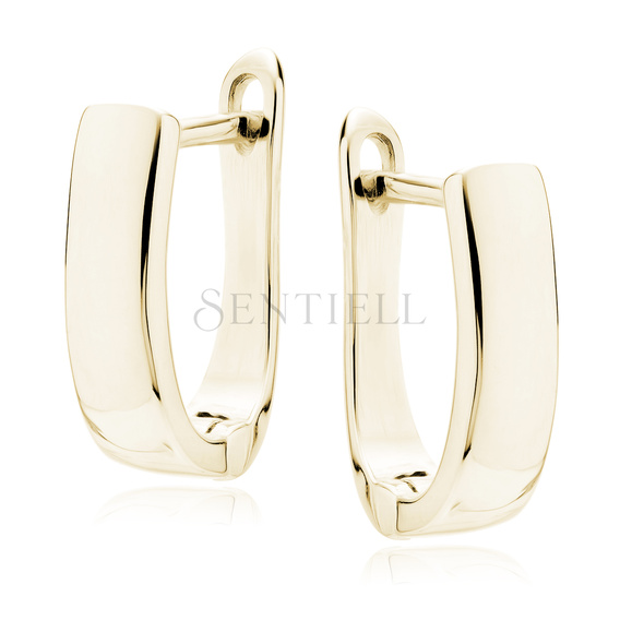 Silver (925) high polished earrings - gold-plated