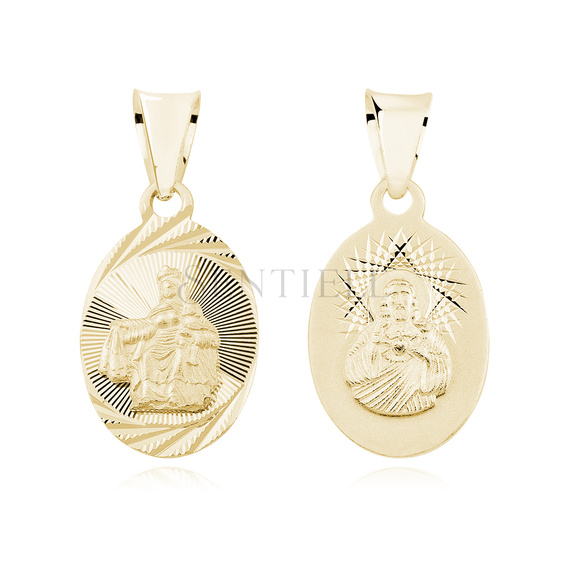 Silver (925) gold-plated pendant - Jesus Christ / Scapular Mary