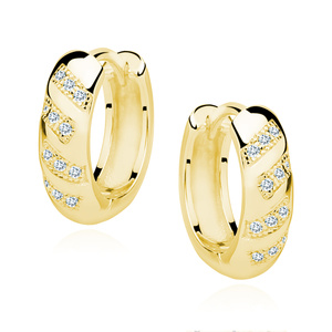 Silver (925) gold-plated earrings hoop with zirconias