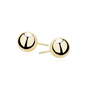 Silver (925) earrings balls 3mm gold-plated