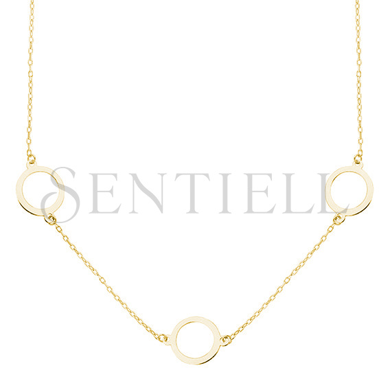 Silver (925) gold-plated necklace - three circles