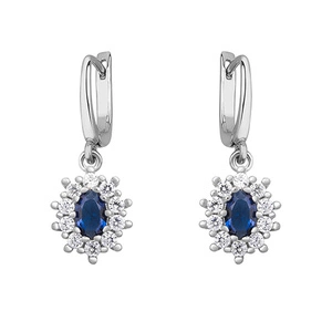 Silver (925) Earrings sapphire colored zirconia