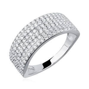 Silver (925) ring with white zirconia