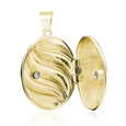 Silver (925) polished gold-plated pendant - locket