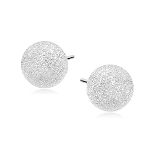 Silver (925) earrings diamond-cut balls 7mm