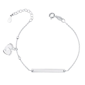 Silver (925) bracelet with tag - little feet