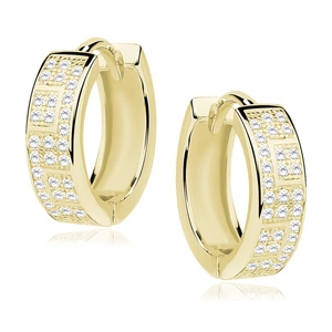 Silver (925) gold-plated earrings hoop with zirconia