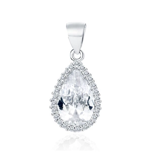 Silver (925) pendant with white zirconia