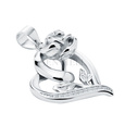 Silver (925) heart pendant with rose and white zirconias