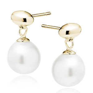 Silver gold-plated (925) pearl earrings