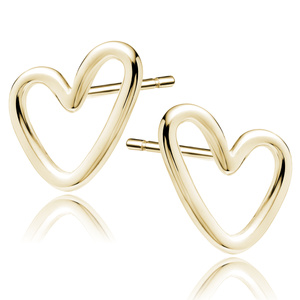 Silver (925) gold-plated earrings - heart