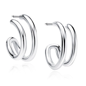 Silver (925) double hoop earrings