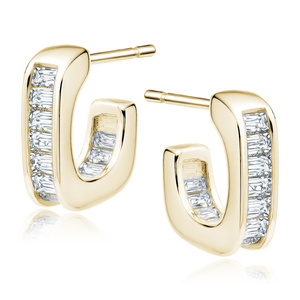 Silver (925) gold-plated earrings with white zirconias