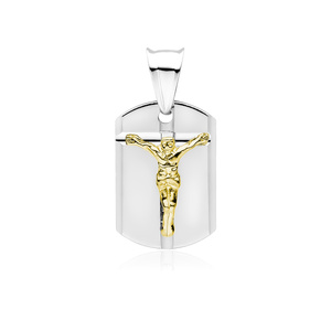 Silver (925) pendant - Jesus Christ on cross, gold-plated