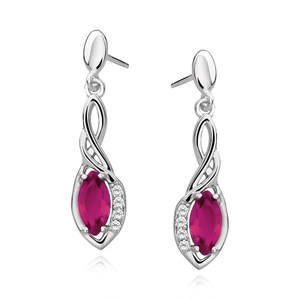 Silver (925) earrings with ruby zirconia