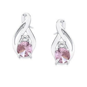 Silver (925) earrings with light pink zirconia