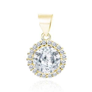 Silver (925) gold-plated pendant with white zirconias