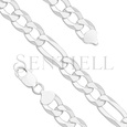 Silver (925) diamond-cut chain - figaro extra flat Ø 250