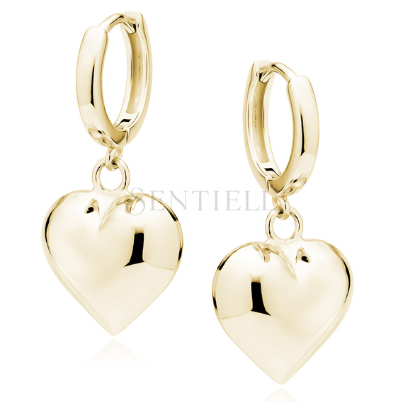 Silver (925) gold-plated earrings hoop with heart