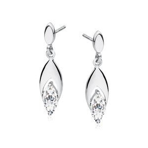 Silver (925) earrings with white zirconia