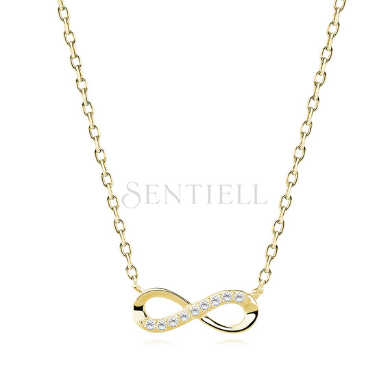 Silver (925) necklace Infinity with zirconia gold-plated