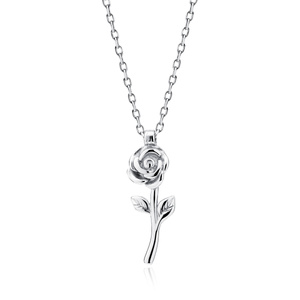 Silver (925) necklace - flower