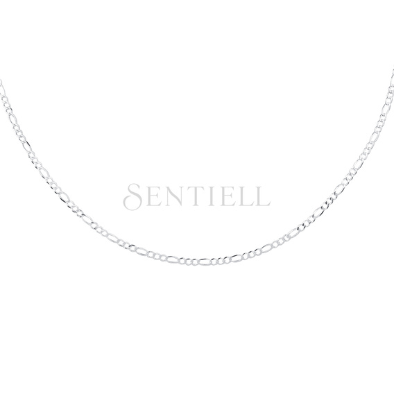 Silver (925) diamond-cut chain - figaro extra flat Ø 050, rhodium-plated