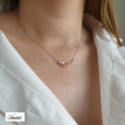 Silver (925) necklace - wing with zirconia, rose gold-plated